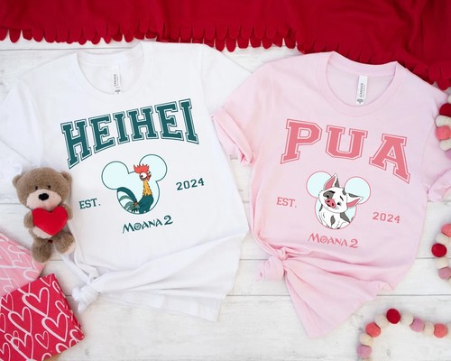 Disney MOANA 2 Group Est 2024 Maui Hei Hei Pua Unisex Adult Kid Tee 661073 - Picture 3 of 10