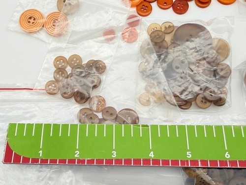 LOT Brown Plastic Wood Celluloid Tortoiseshell Sewing Craft Buttons Shank 4 Hole - Picture 11 of 16