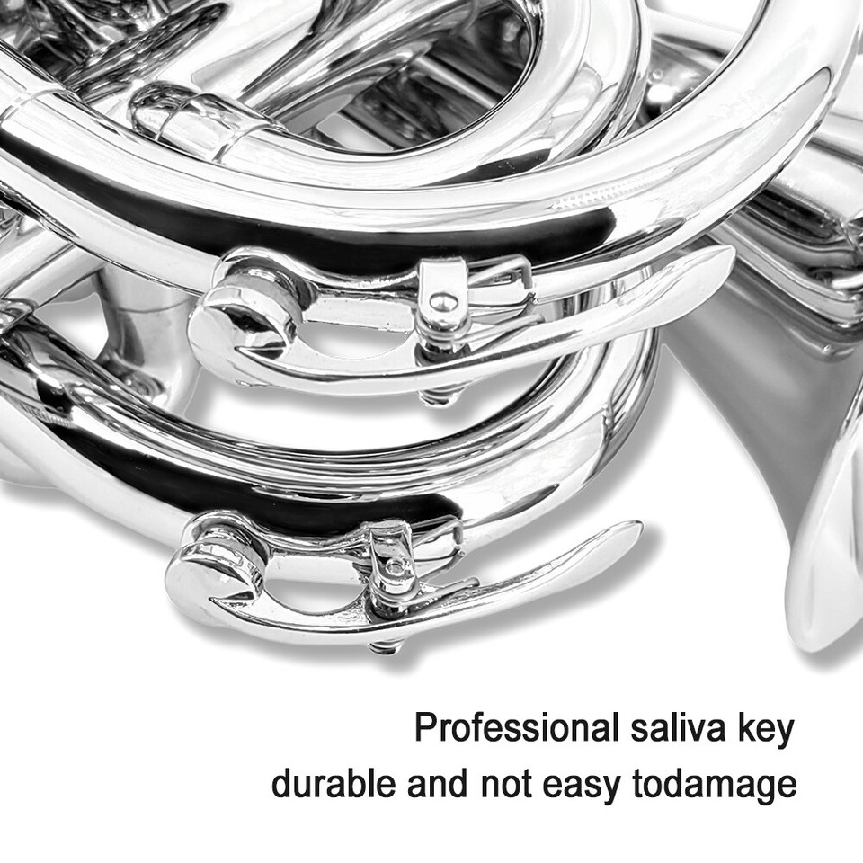 Bb Brass Pocket Trumpet Silvery with Case Mouthpiece Cleaning Cloth