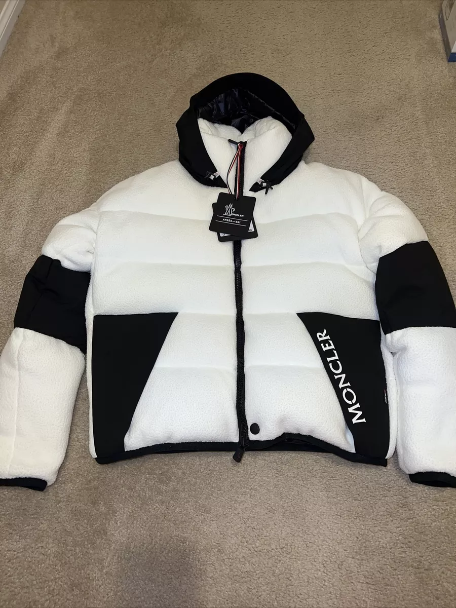 Moncler Grenoble Apres-Ski Down Jacket Polartec 100 Series White/Blk Mens  Sz M