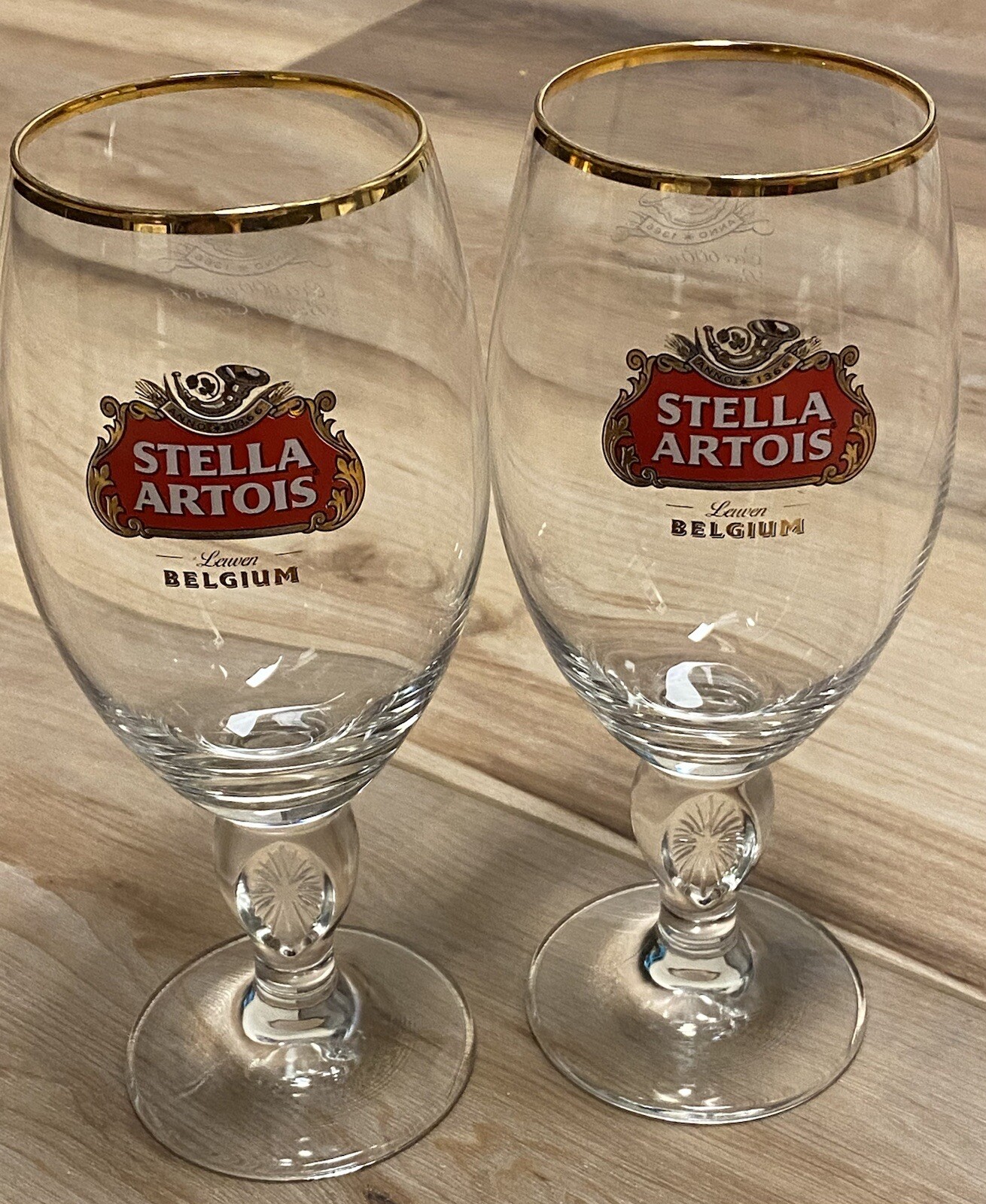 Stella Artois Original Belgium Gold Rimmed Beer Glass Chalice 40CL