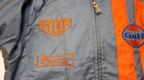 Dakota Vintage Grand Prix Series Jacket 80s Heuer Gulf Steve McQueen Racing Sz M - Picture 13 of 22