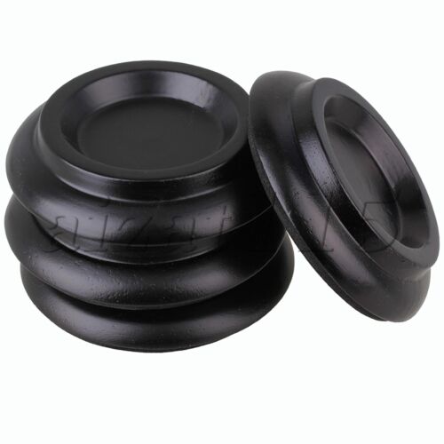 4x Black Round Solid Wood Wheeled Piano Caster Cup Foot Pad Piano Parts - Picture 1 of 5