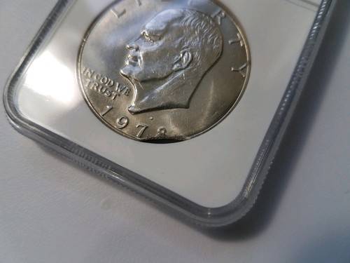 1978 D Eisenhower Dollar IKE NGC MS 64 Curved Clip 5% Clipped Mint Error Coin - Picture 4 of 11