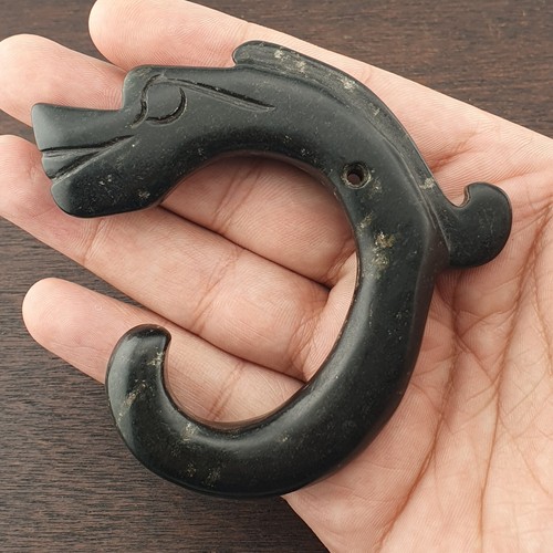 Pietra antica magnetica nera giada pietra scultura animali amuleto perlina - Foto 5 di 18