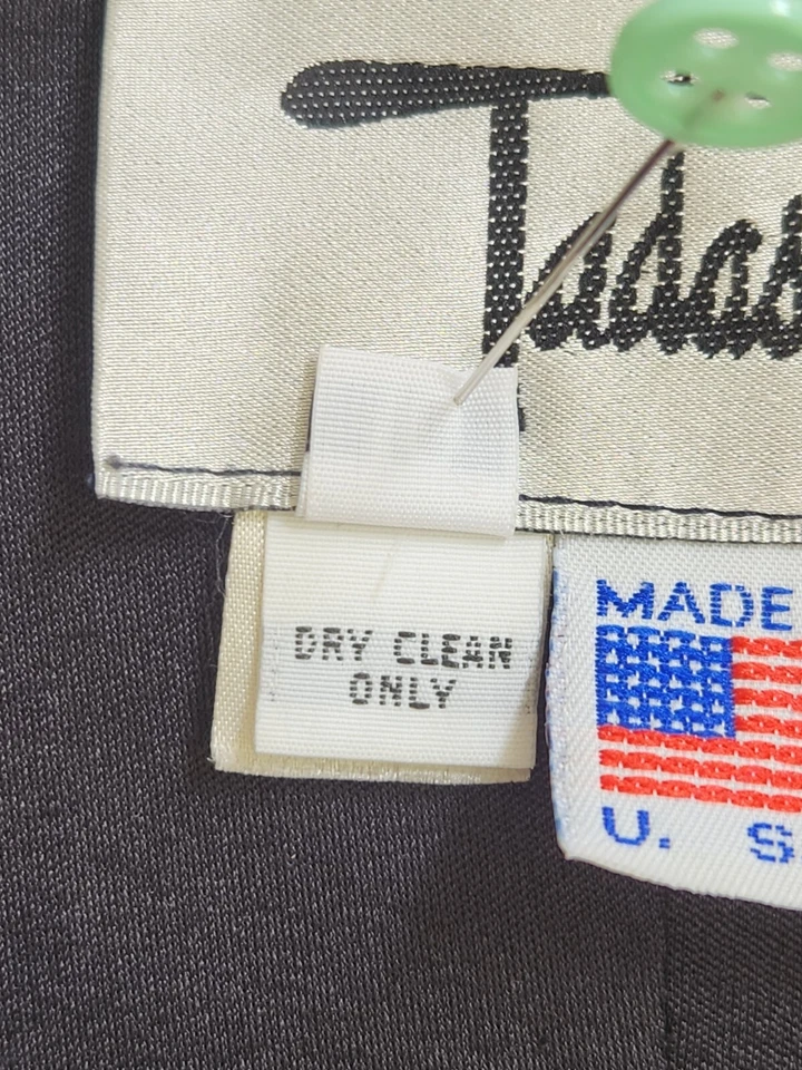 Vestido largo envolvente Tadashi de colección Saks 5th Ave años 80 talla 10 negro Foto 3 de 4