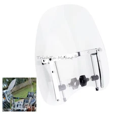 Adjustable 17"×15" Clear Windshield Windscreen For Honda Shadow ACE 750 1997-03