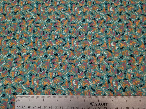 Farah Flowers BTY Crystal Designs P&B Textiles Orange Black Olive Teal - Picture 2 of 3