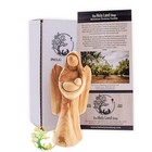 Olive wood guardian angel holding a baby statue | Loss of baby sympathy gift