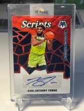 2019-20 Karl-Anthony Towns Panini Mosaic Scripts Red Wave Prizm Auto