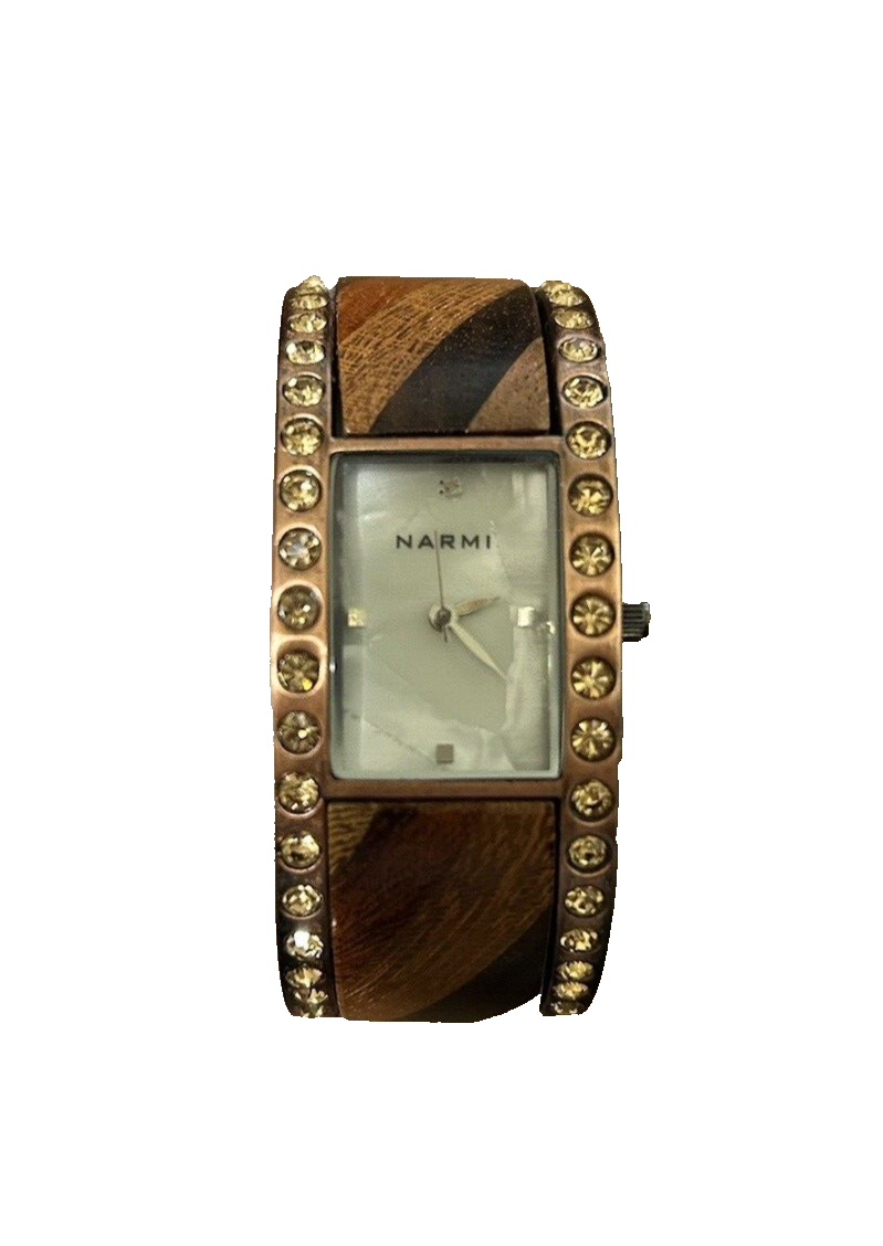 Narmi Brown Copper Toned Cuff Band Wrist Watch Mother of  display picture 1