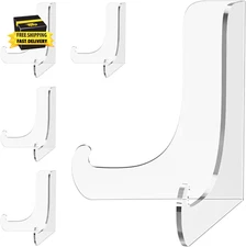 5 Pack Acrylic Display Stand, Plate Stand for Display, Clear Easel Stand, Displa