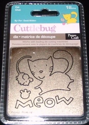 Cat with Meow & Mouse Cuttlebug Die 37-1158 NEW! - Image 1 of 3