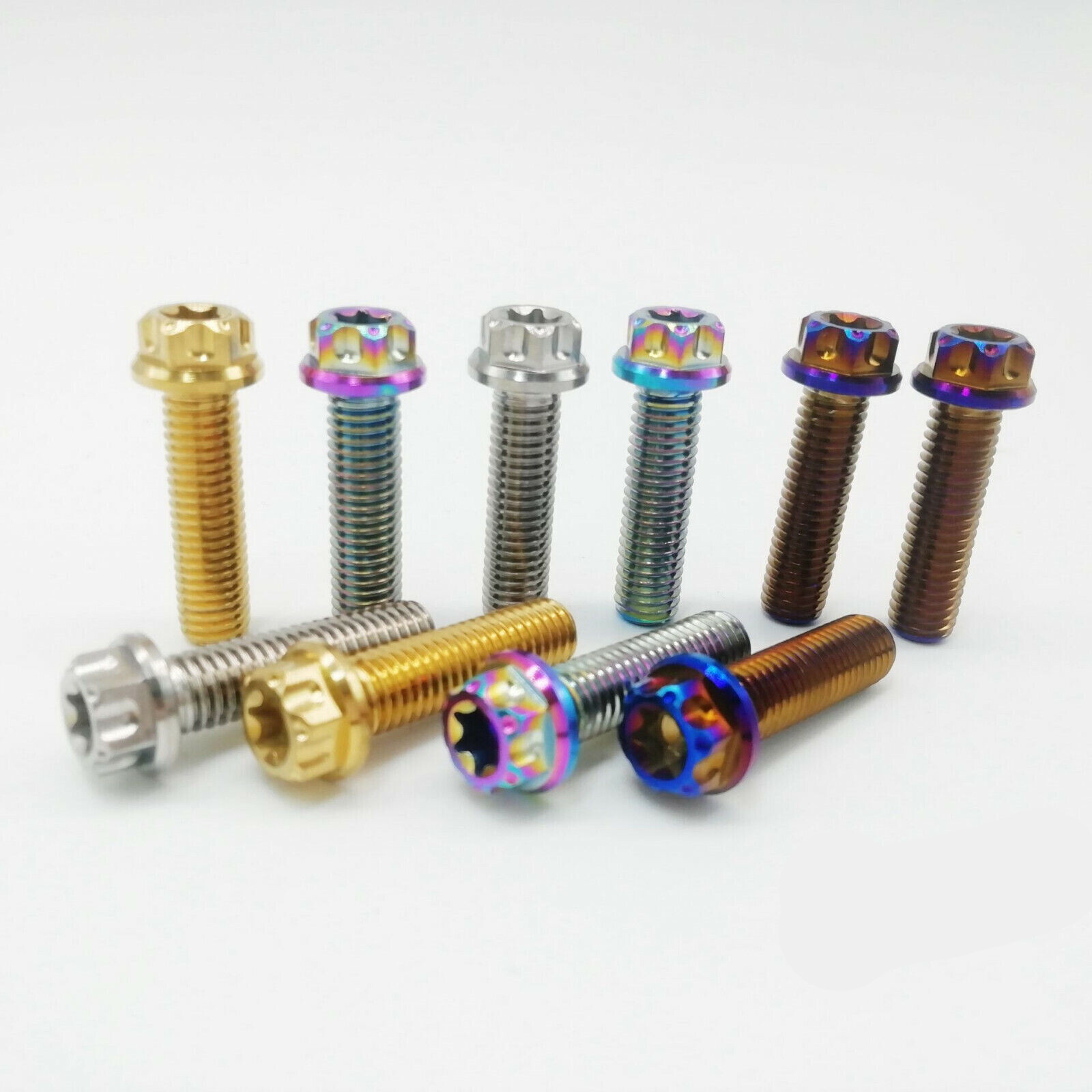 6 Pcs Ti Titanium Torx Head Flange Bolt M8 20 25 30 35 40 45 50mm