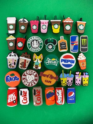 Schuh Charms passend für Krokusse PVC Kaffeegetränke / Getränke / Abzeichen mehrfarbig
