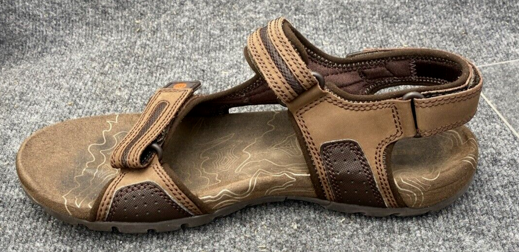 Merrell Clay Sandali Uomo Taglia 13 Marrone Terra Pelle Slides Outdoor Backstrap