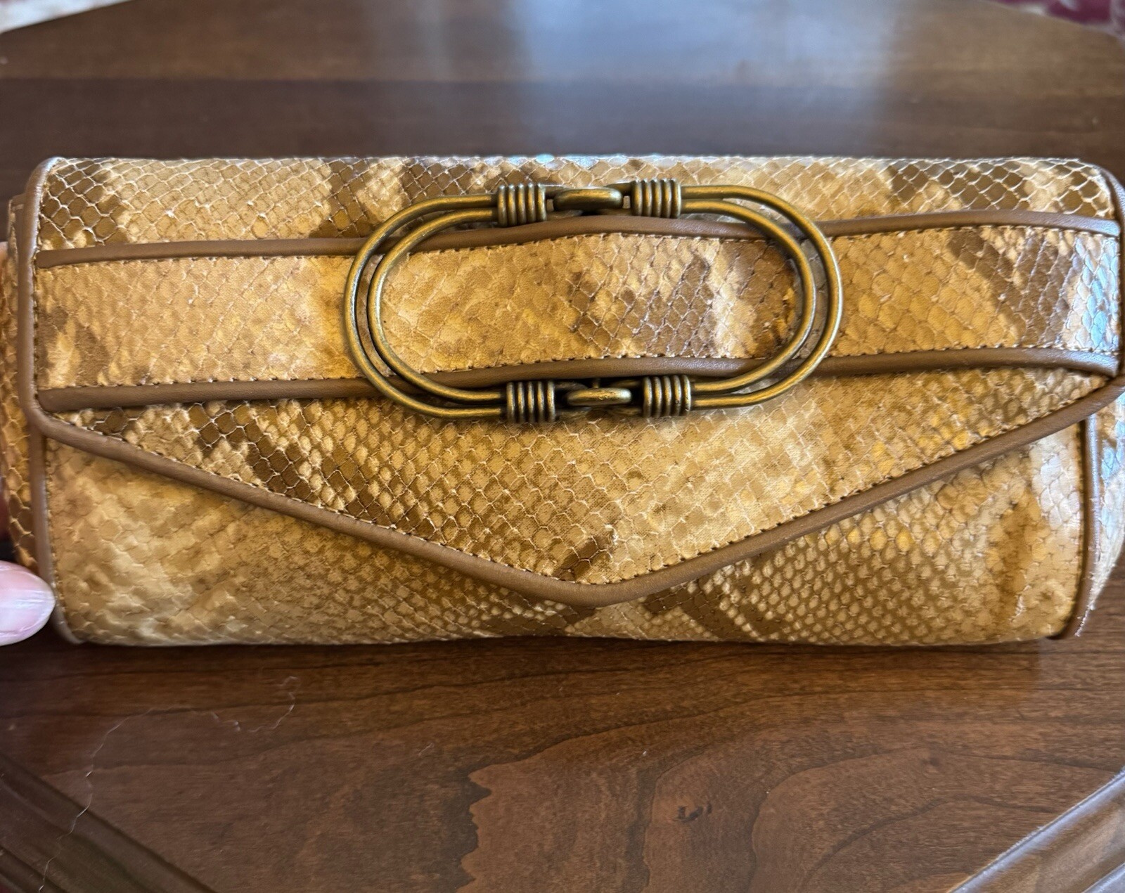 Cole Haan Clutch Nude Python Snake Pattern - image 2