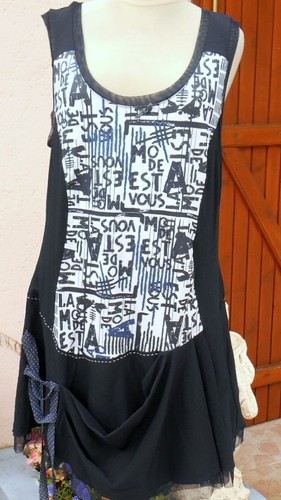 Robe LMV Modèle Saloon – Taille 38, Couleur Marine, En Coton Mélangé, Manches Longues