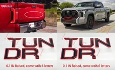 Black Red Domed Emblem Fit TOYOTA 2022 2023 TUNDRA Front Tailgate Grill Letters