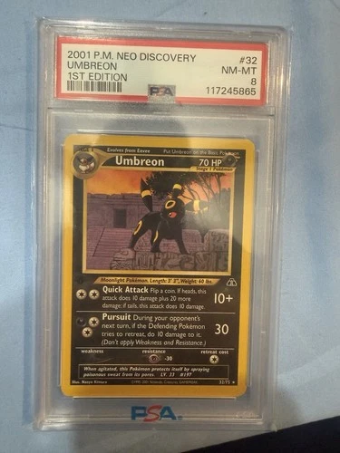 Pokemon Umbreon Neo Discovery 1st Edition Rare #32 PSA 8