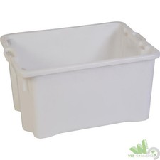 CASSA CHIUSA SOVRAPPONIBILE CASSETTA PER ALIMENTI 65x44x33 CM LT 65 BIANCA