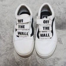 VANS Old Skool V White Black kids Low Top Skateboarding Sneakers SIZE 5.5