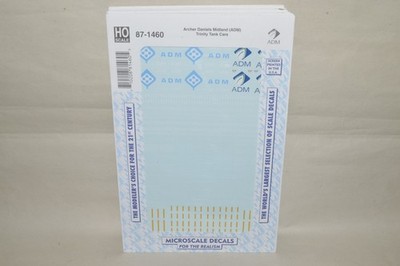 HO scale Microscale decals 87-1460 Archer Daniels Midland ADM Trinity tank cars
