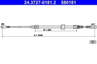 Vorne Ate 24.3727-0181.2 Seilzug, Feststellbremse FüR MERCEDES-BENZ,VW