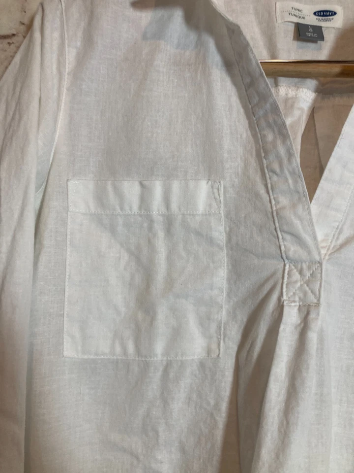 Old Navy Tunic Top Womens Large Lightweight Beachy Popover Linen Blend Lagom - Image 4 of 4