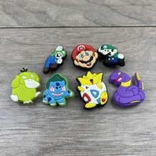 Pok mon Mario Brothers Lot Of 7 Croc Charms mixed