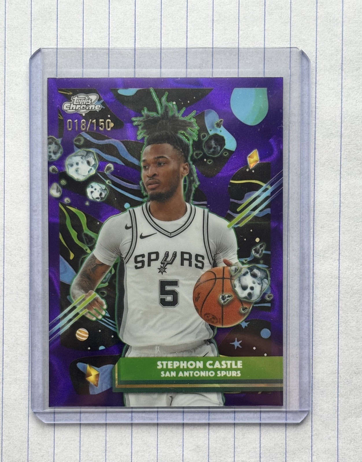 2025-26 Topps Cosmic Chrome - Stephon Castle #30 Purple Nebula Refractor /150