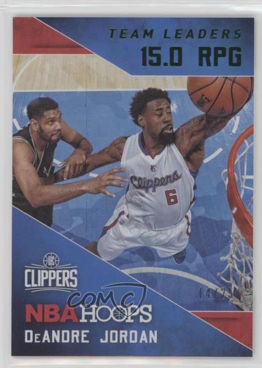 2015-16 Panini NBA Hoops Team Leaders Holo Green 14/25 DeAndre Jordan #16 7i2