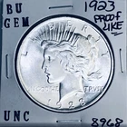 1923 P BU GEM PEACE SILVER DOLLAR UNC MS+++ U.S. MINT RARE COIN 8968