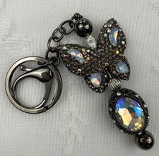 Hand made beaded key chain/Bag charm Bling. Butterfly. Gifts. Basket filler.