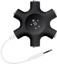Rockstar 5-Jack Multi Headphone Audio Splitter Black - Headphone Splitter Desi