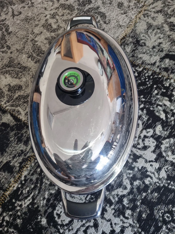 AMC Premium Bräter Oval Fisch Pfanne Topf Hochraumdeckel Induktion   3,5 Liter