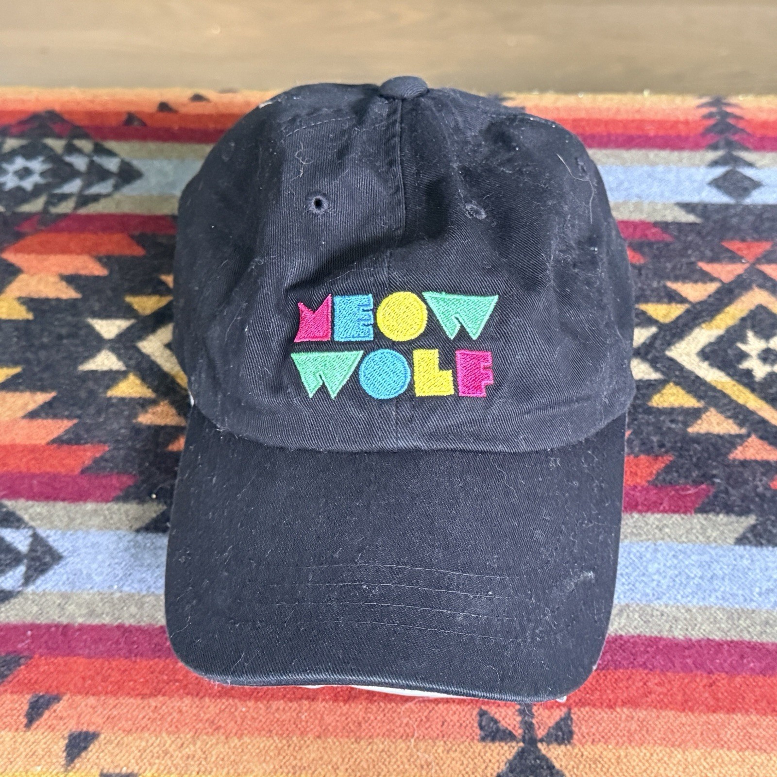 Meow Wolf Immersive Art Experience Hat Cap Strapback Black Logo Embroidered-OSFM