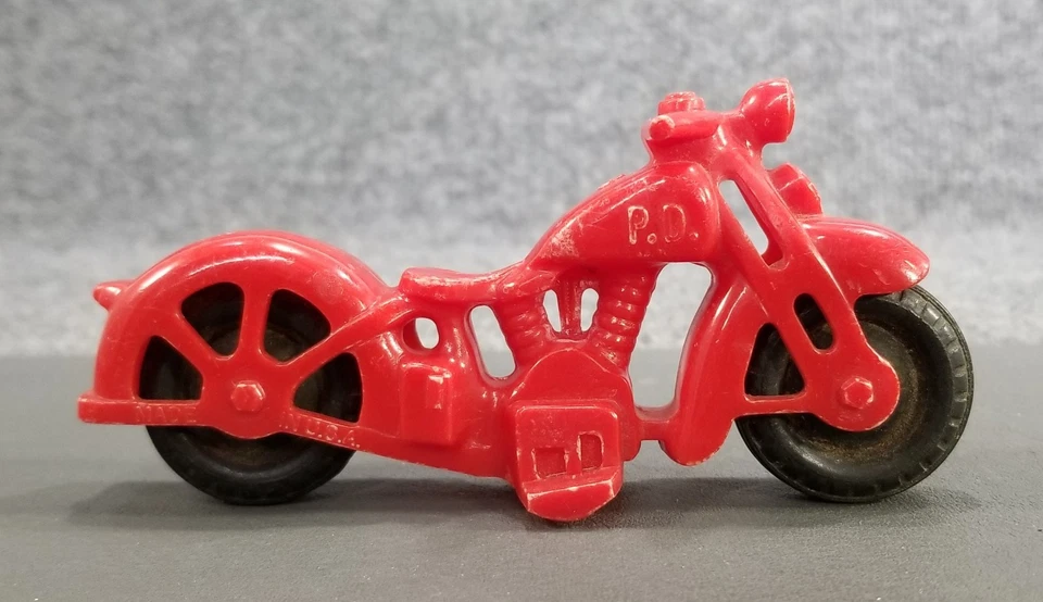 De Colección Hubley Plástico Niño Juguete Policía PD Harley Davidson Motocicleta Rojo Foto 3 de 4