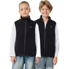 Kids Heated Vest with 12000mAh Battery Pack Lightweight Electric Fleece