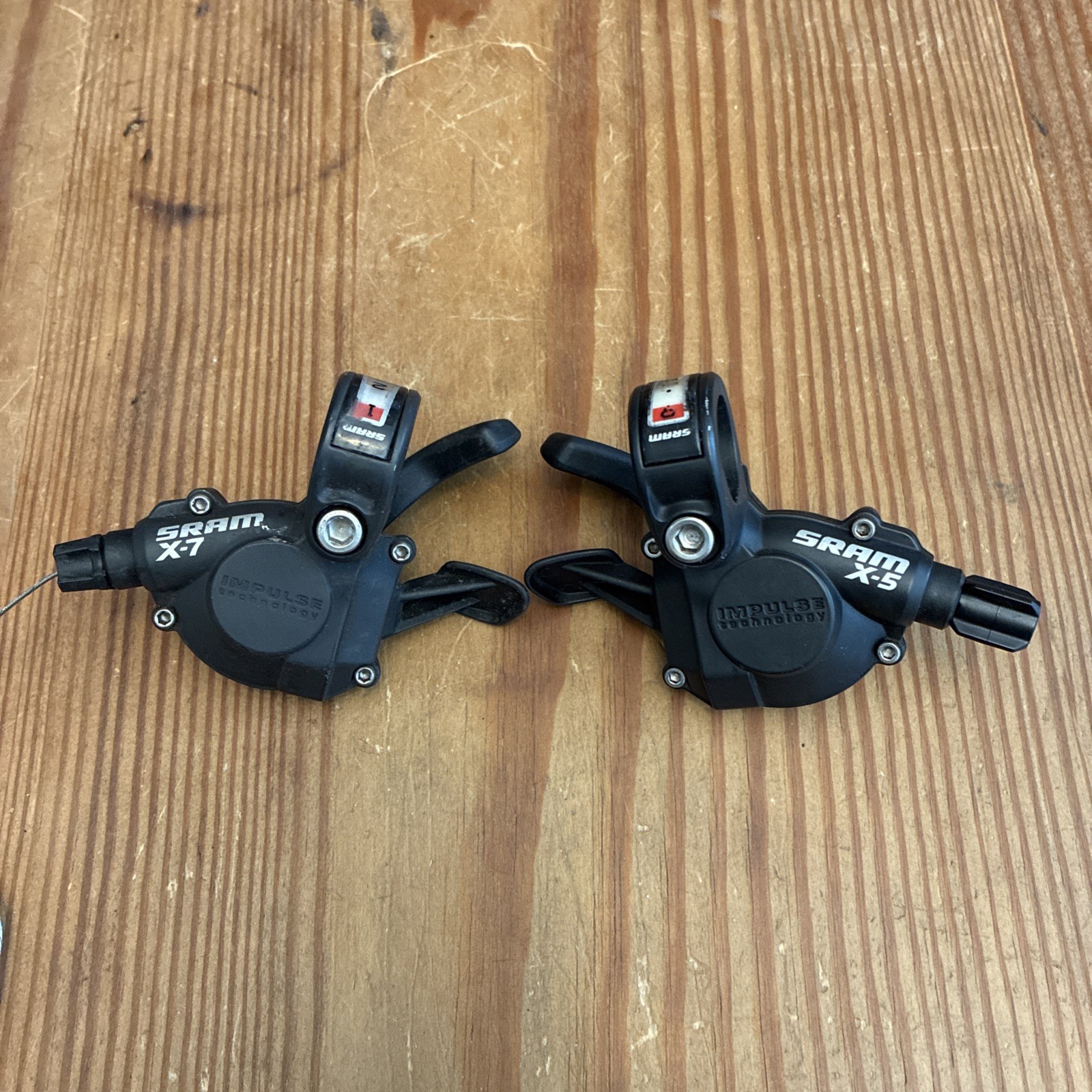 Sram X-7 Shifters Triggers 3x9s MTB Impulse Technology Black