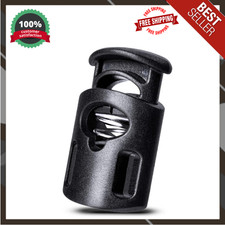 10 Pack Plastic Cord Locks Stopper Single Hole Spring Toggle Upgraded Black New