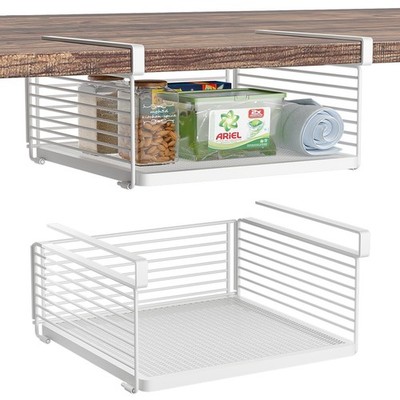 Under Shelf Storage Basket, Hanging Wire Basket with 1.13 Inches Thick Clips ...