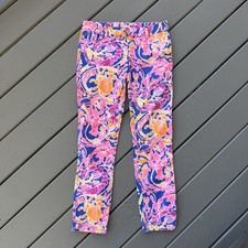 Lilly Pulitzer Womens Pants Sz 4 Multicolor Floral Print Resort Skinny Stretch
