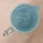 2 Fenton Blue Opalescent Glass Creamers Coin Dot Hand Blown w/ Handles — photo 6