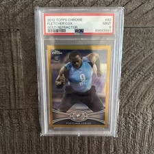 2012 Topps Chrome Fletcher Cox 18/50 Gold Refractor #82 Eagles RC PSA 9! Eagles