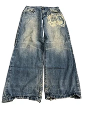 VTG Streetwear Baggy Rap SK8 JNCO Style Stone Washed Jeans Y2K 90s