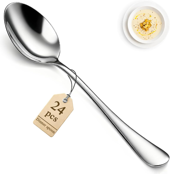 Berglander EsslöFfel-Set 24Er, 18,7Cm Edelstahl LöFfel, Silber Besteck SuppenlöF-image
