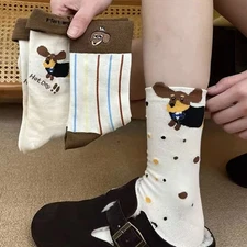 Funny Dachshund Animal Cotton Socks Sausage Dog Cartoon Print Socks Autumn Winte
