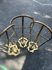 Lot Of 3 English Horse Saddle Wall Rack Solid Brass Nice Condition 21”x10” — photo 7