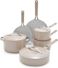 GreenLife 10-Piece Nonstick Ceramic Cookware 10 Piece Set, Taupe 